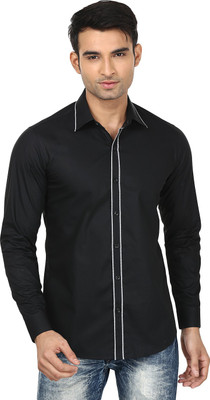 SKGARMENTS Men Striped Casual Black Shirt