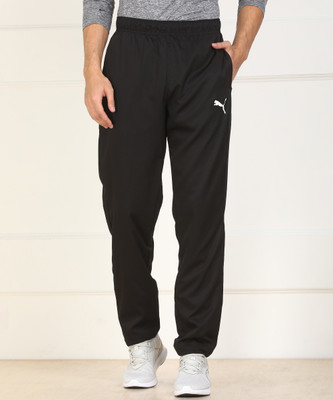puma solid men's black track pants