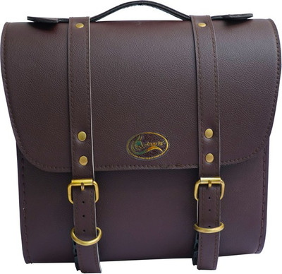 Golden Fox Golden Fox Two wheeler Saddler bag tool Bag Side Bag For All Bikes Box One-side Brown Leatherette Motorbike Saddlebag(2 L)