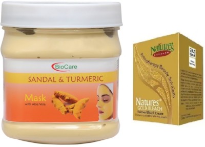 BIOCARE SANDAL & TURMERIC MASK WITH NATURES GOLD BLEACH 50G(2 Items in the set)