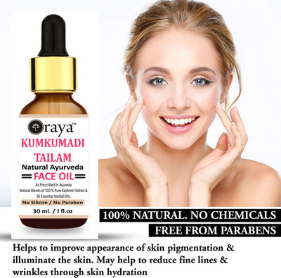 Oraya Kumkumadi Tailam - Face Oil With Saffron, Sandal & Blend Of Natural Essential Oils-(30 ml)