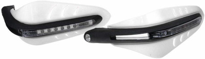 PRTEK A Pair Universal Motorcycle Handle Brush Bar Hand Guard Protector Cover with Led Light Handlebar Hand Guard(Suzuki, KTM, Kawasaki, Hero, Bajaj)