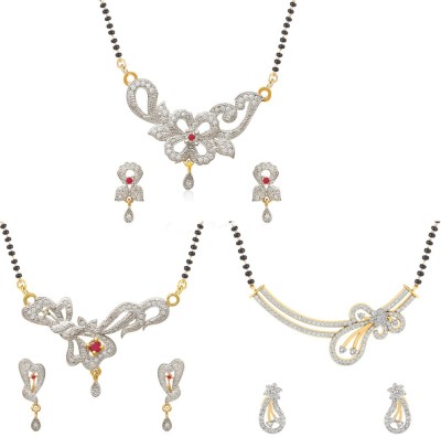 Jewels Galaxy Alloy Gold-plated White, Red, Black Jewellery Set(Pack of 1)