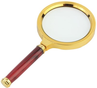 Maxxlite Antique Handheld Magnifier Magnifying Glass, 3X (80mm) Double Glass 10X Magnifying Glass(Red, Gold)