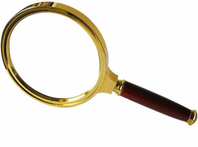 Psb Mini Pocket Microscope 90mm Held Folding Lighted High-Powered Magnifier Glass(Golden)