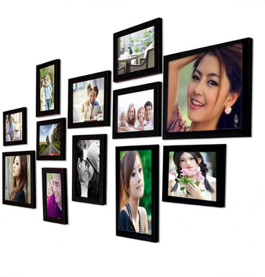Lowmore Wood Table Photo Frame(Black, 12 Photo(s), 1 units of 6X8 , 4 units of 5X7 , 7 units of 4X6)