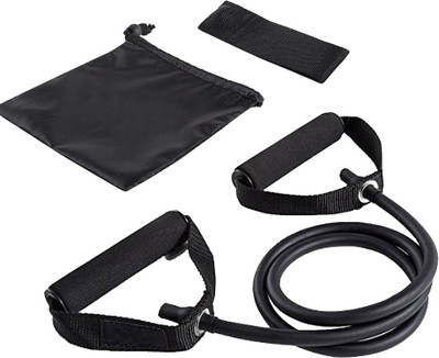 L'AVENIR Toning Tube with Door Anchor & Pouch for Complete Body Work-Out Resistance Tube(Black)