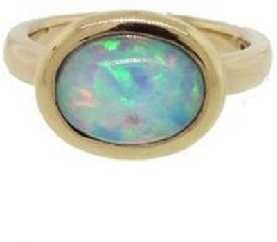 Jaipur Gemstone Fire Opal Ring With Natural Fire Opal Stone Lab Certified Stone Opal Gold Plated Ring