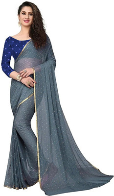 RAJASTHANI BANDEJ Embellished Bollywood Chiffon Saree(Grey)