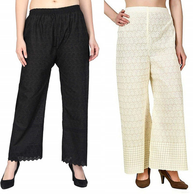 SriSaras Regular Fit Women White Trousers