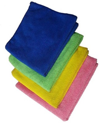 shree shyam veg enterprises Microfiber Vehicle Washing  Cloth(Pack Of 4, 250 GSM)