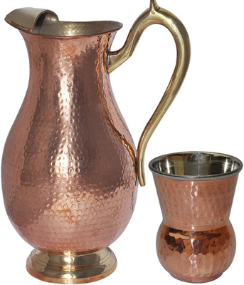 22% OFF on Prisha India Craft Drinkware Mughlai Jug with 1 Tumbler Copper Steel For Ayurveda Benefits Jug Glass Set(Copper) 22% OFF on Prisha India Craft Drinkware Mughlai Jug with 1 Tumbler Copper Steel For Ayurveda Benefits Jug Glass Set(Copper)
