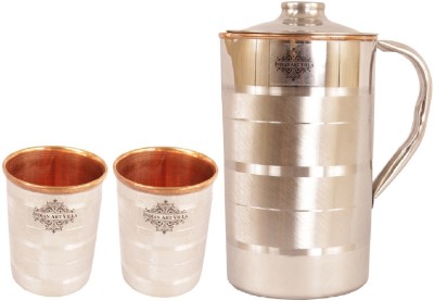 IndianArtVilla IAV-CB-1-138 B Jug Glass Set(Stainless Steel, Copper)