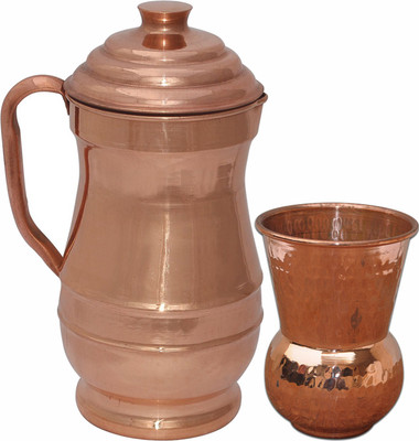 50% OFF on Prisha India Craft Pure Copper Pitcher with One Tumbler Glass Drinkware Jug Glass Set(Copper) 50% OFF on Prisha India Craft Pure Copper Pitcher with One Tumbler Glass Drinkware Jug Glass Set(Copper)