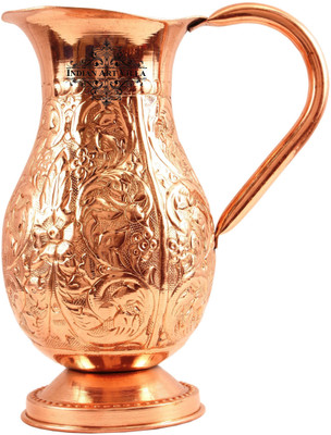 

IndianArtVilla Copper Designer Jug Pitcher Water Jug(1.5 L)