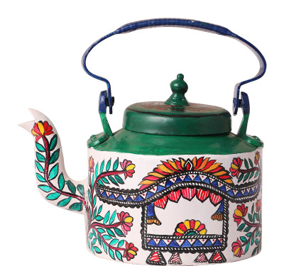 

iMithila Madhubani Folk Art Designer Handpainted Tea/Coffee Kettle in Mithila Style with Beautiful Doli Kettle Jug(2.25 L)