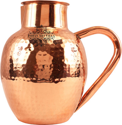 

IndianArtVilla Copper Hammered Surai Jug Pitcher Water Jug(1.6 L)