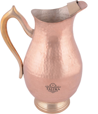 

Taluka ( 3.5" x 10" Inches ) Pure Copper Hand Made Best Quality Copper Jug Capacity:-2000 ml Easy and Healthy Water Storage Jug/Pitcher Copper Jug Water Jug(2 L)