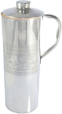 

jaiguruji Copper Fridge Bottle Luxury Embossed Design Water Pitcher(1 L)