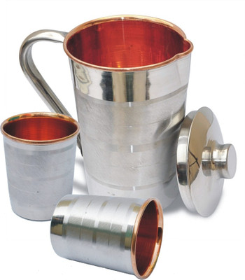 

Veda Home & Lifestyle STEEL COPPER LUXURY JUG SET SMALL Water Jug Set(1 L, Pack of 3)