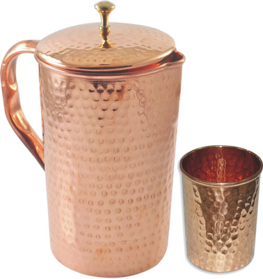 

Veda Home & Lifestyle Copper Hammered Jug Set 1.5 L Water Jug Set(1.5 L, Pack of 2)