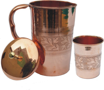 

Veda Home & Lifestyle Copper Embossed Jug Set Large Water Jug Set(2 L, Pack of 2)
