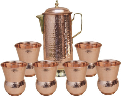 

Veda Home & Lifestyle VEDA COPPER HAMMERED JUG SET Water Jug Set(3.8 L, Pack of 7)