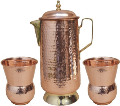 

Veda Home & Lifestyle VEDA COPPER HAMMERED JUG SET Water Jug Set(2.600 L, Pack of 3)