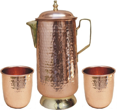 

Veda Home & Lifestyle VEDA COPPER HAMMERED JUG SET Water Jug Set(2.400 L, Pack of 3)