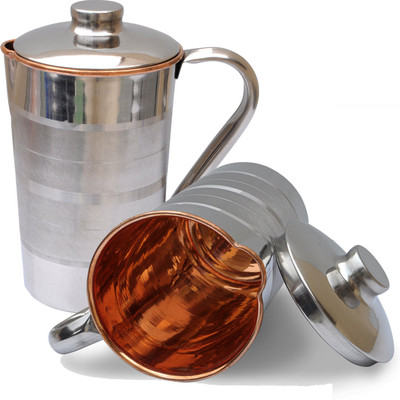 Prisha India Craft 1.7 L Copper, Steel Water Jug