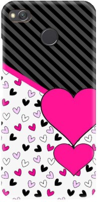 Smutty Back Cover for Mi Redmi 4 - Pink Heart Print(Multicolor, Hard Case, Pack of: 1)