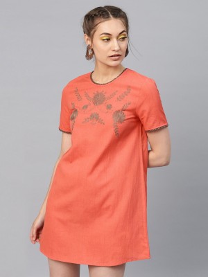 SASSAFRAS Women Shirt Orange Dress