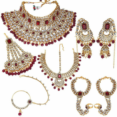 CATALYST Brass Gold-plated Red, White, Gold Jewellery Set(Pack of 1)
