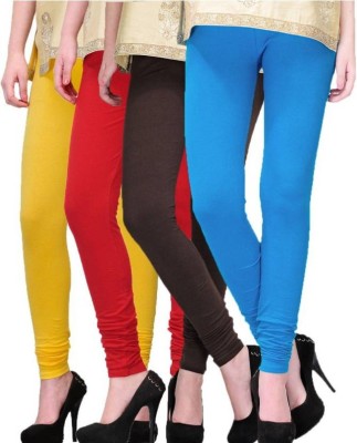 Swastik Stuffs Churidar  Western Wear Legging(Light Blue, Red, Black, Yellow, Solid)