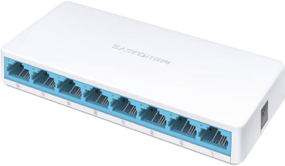 Mercusys MS108 8-Port 10/100Mbps Ethernet Network Desktop 8 Ports 100 Mbps Network Switch(White, Blue)