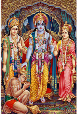 Poster N frame Ram Darbar UV Textured Decorative Art Print Premium Quality Wall Poster un framed (Rolled) Paper Print(18 inch X 12 inch)