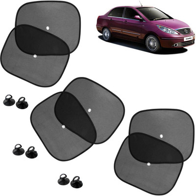 DvineAutoFashionZ Side Window Sun Shade For Tata Manza(Black)