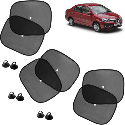 Pious Side Window Sun Shade For Toyota Etios(Black)