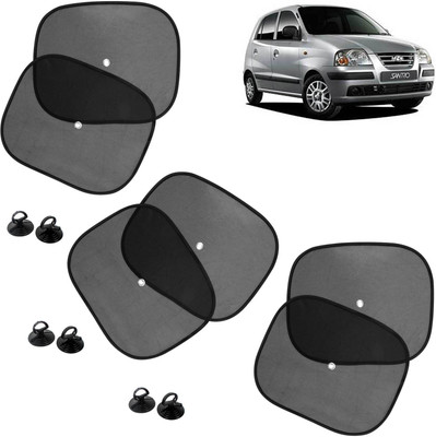 Pious Side Window Sun Shade For Hyundai Santro(Black)