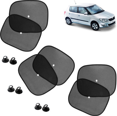 Pious Side Window Sun Shade For Skoda Fabia(Black)