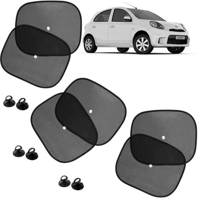 Pious Side Window Sun Shade For Nissan Micra Active(Black)