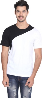 Christone Colorblock Men Round Neck White, Black T-Shirt