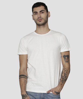 JACK & JONES Solid Men Round Neck White T-Shirt