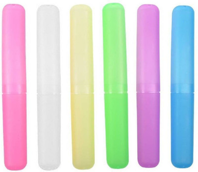 ASHIRWAD TOOTHBRUSH Case(SET OF 6) Plastic Toothbrush Holder(Multicolor)