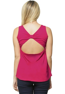 Miss Chase Party Sleeveless Solid Women Pink Top
