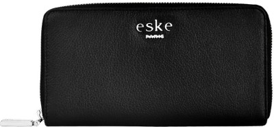 eske Women Casual, Formal, Evening/Party, Travel Black Genuine Leather Wrist Wallet(8 Card Slots)