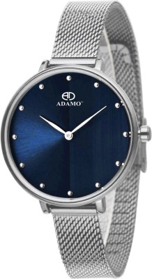 ADAMO 335SSM05 Aritocrat wristwatch / watchs Scratch Resistant Blue Dial Round Shaped with Stainless Steel Chain Premium watch for Women and Girls Analog Watch  - For Men