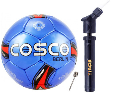 Cosco Berlin Football (Color & Design on Availability) With Ball Pump and Needle Football - Size: 5(Pack of 2, Multicolor)