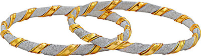 Dzinetrendz Brass Gold-plated Bangle Set(Pack of 2)