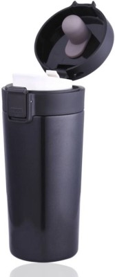 DilSe hot/cold tea,coffee,green tea juice shakes mug, travel thermos 300 ml Flask(Pack of 1, White, Black, Steel)